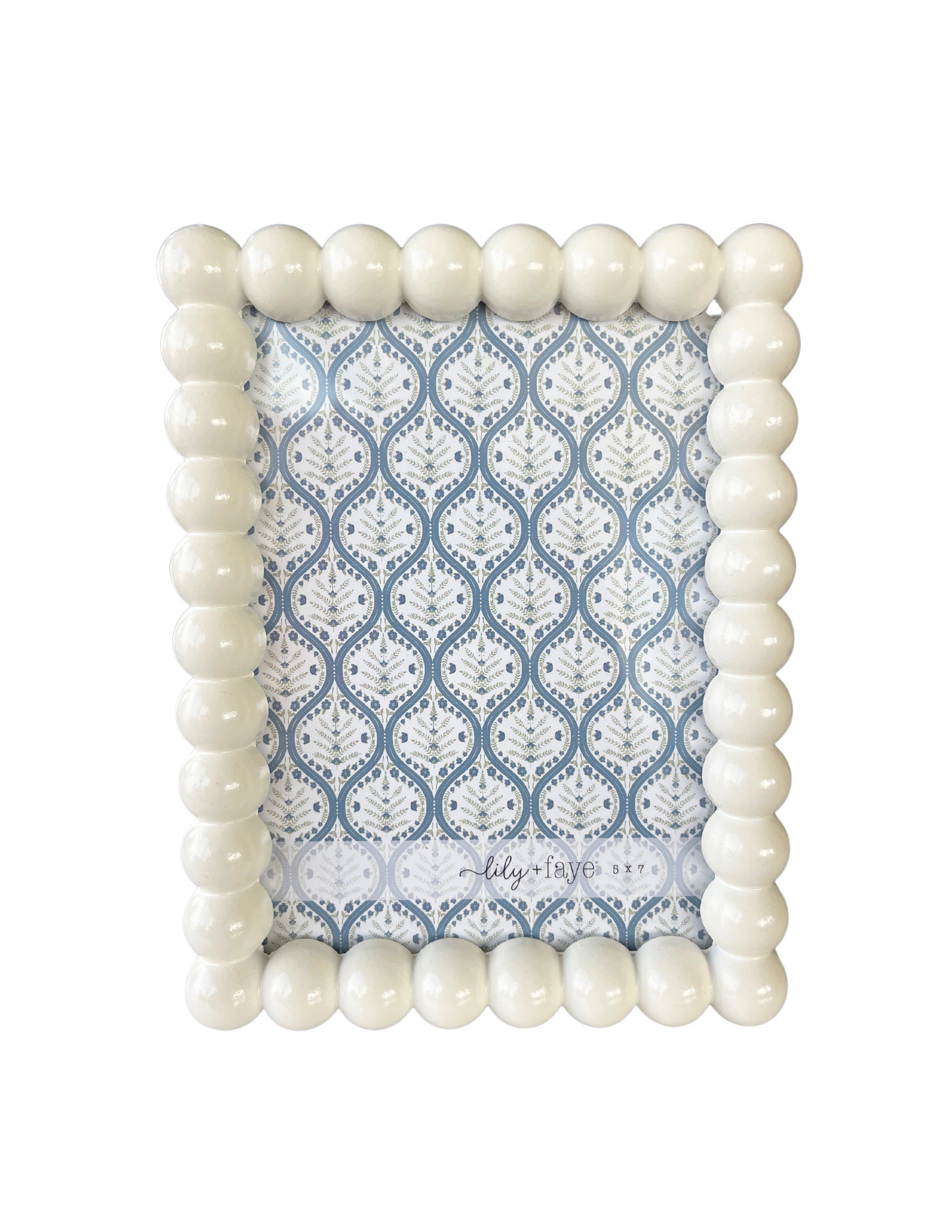 White Beaded Photo Frame