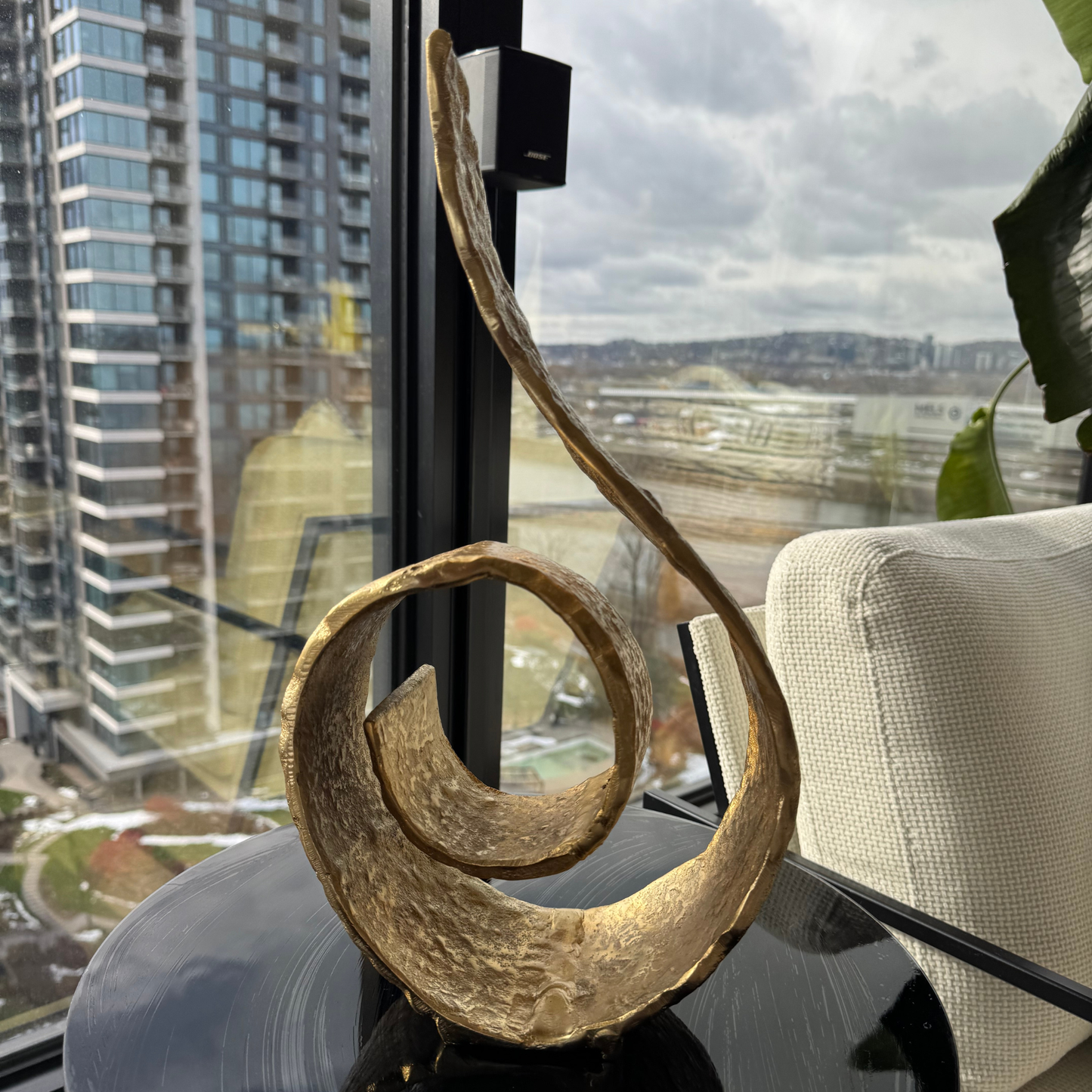 Sculpture Abstraite Dorée