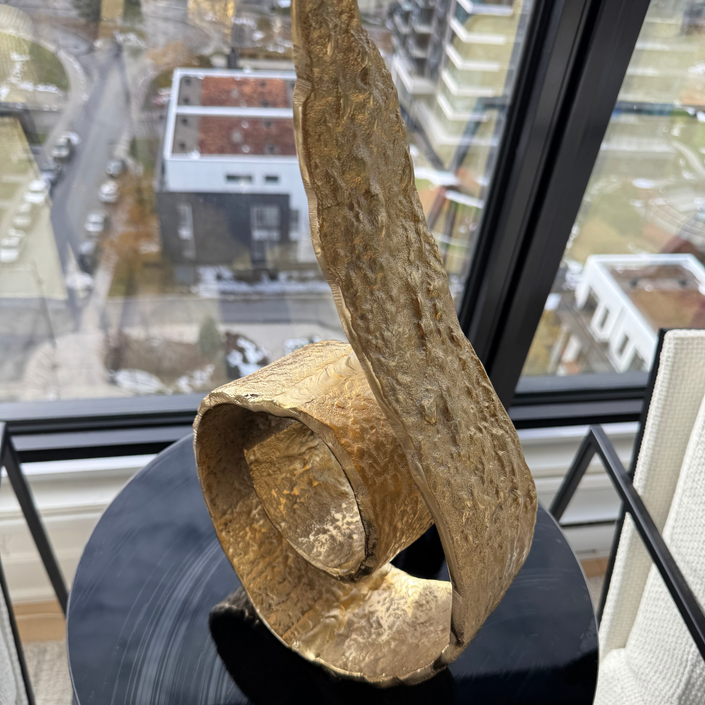 Sculpture Abstraite Dorée